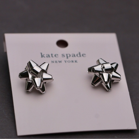 Kate Spade Silver Bourgeois Bow Stud Earrings - Picture 5 of 5